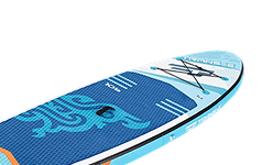 Blue paddle board side profile